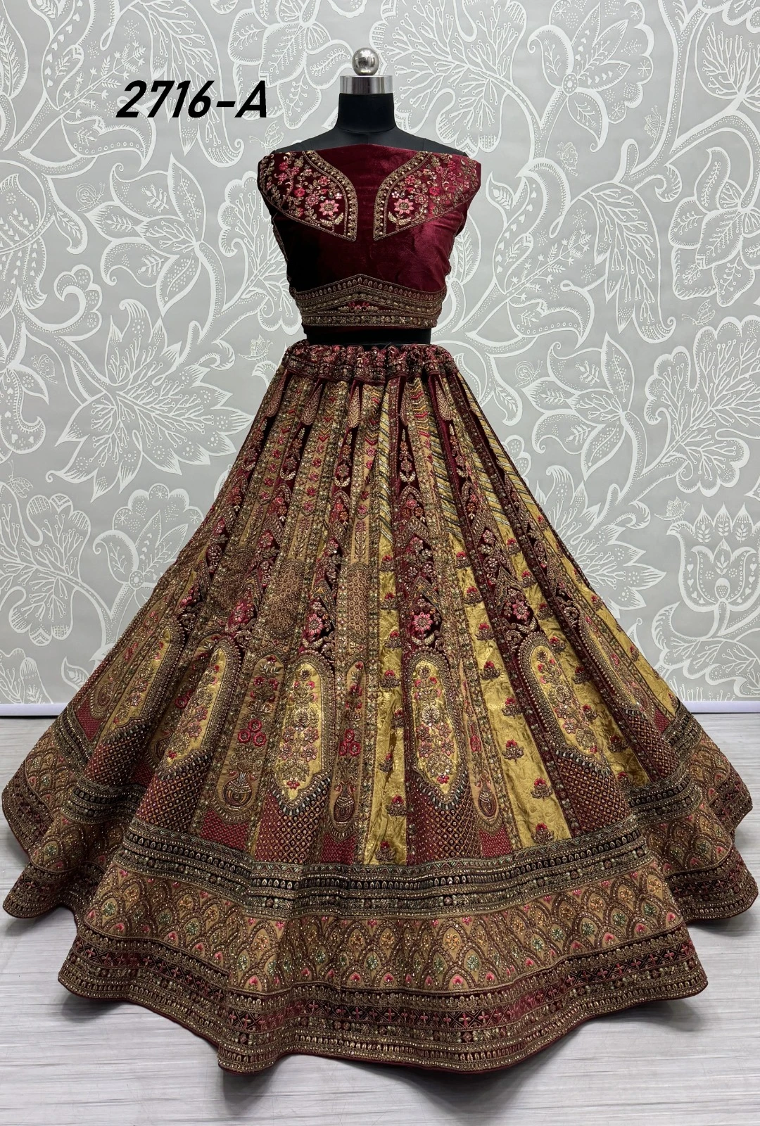 Anjani Art 2716A To 2716C Velvet Wholesale Lehenga Catalog — Wholesale Lehenga, MPA wholesale from Surat — view 16